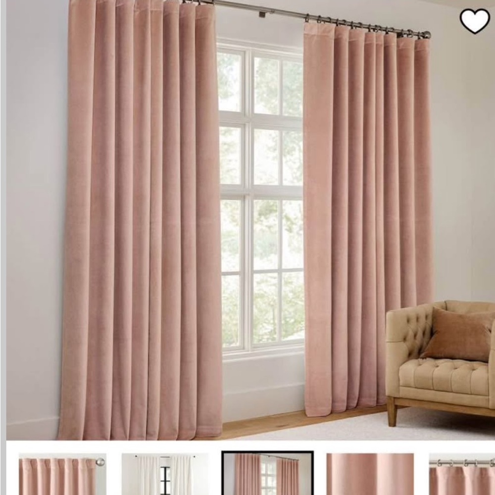 Pottery Barn Pink Velvet Curtains